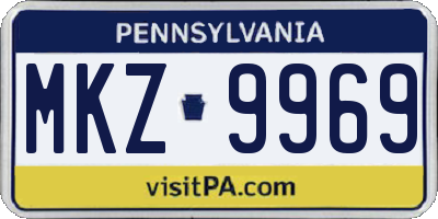 PA license plate MKZ9969