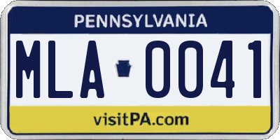 PA license plate MLA0041