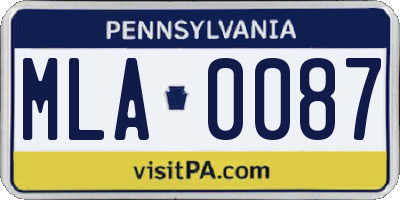 PA license plate MLA0087