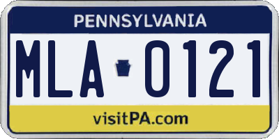 PA license plate MLA0121