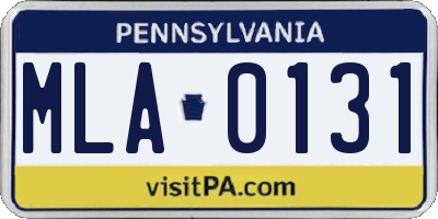 PA license plate MLA0131