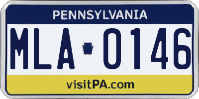 PA license plate MLA0146