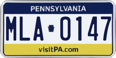 PA license plate MLA0147