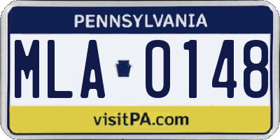 PA license plate MLA0148
