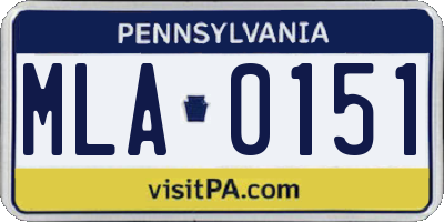 PA license plate MLA0151