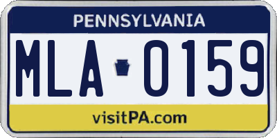 PA license plate MLA0159