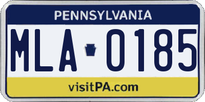 PA license plate MLA0185