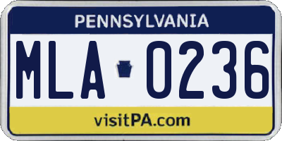 PA license plate MLA0236