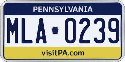 PA license plate MLA0239