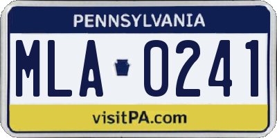 PA license plate MLA0241