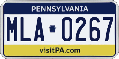 PA license plate MLA0267