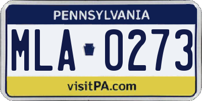 PA license plate MLA0273