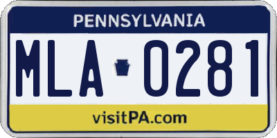 PA license plate MLA0281