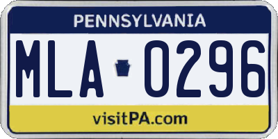 PA license plate MLA0296