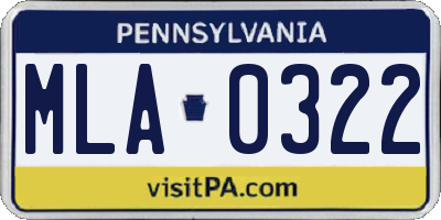 PA license plate MLA0322