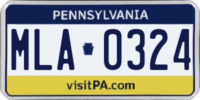 PA license plate MLA0324