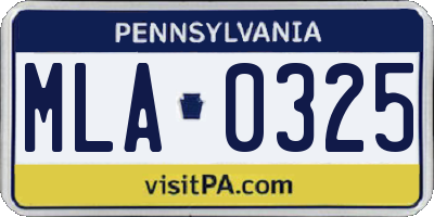 PA license plate MLA0325