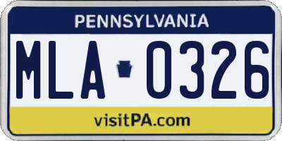 PA license plate MLA0326