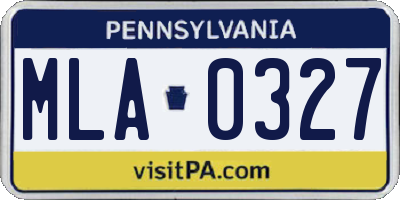 PA license plate MLA0327