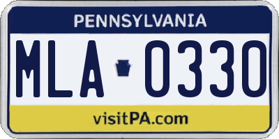 PA license plate MLA0330