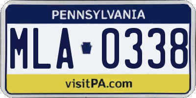 PA license plate MLA0338