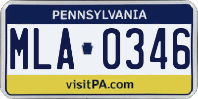 PA license plate MLA0346