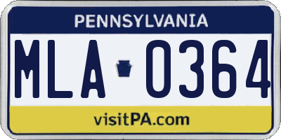PA license plate MLA0364