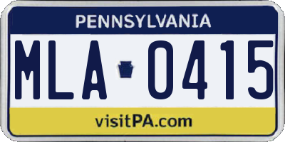 PA license plate MLA0415