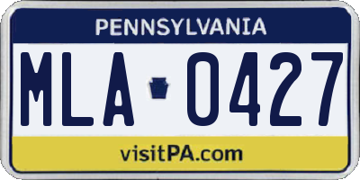PA license plate MLA0427