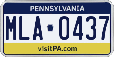 PA license plate MLA0437