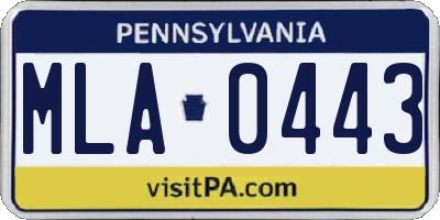 PA license plate MLA0443
