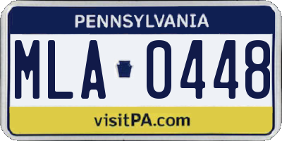 PA license plate MLA0448