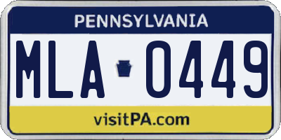 PA license plate MLA0449