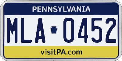 PA license plate MLA0452