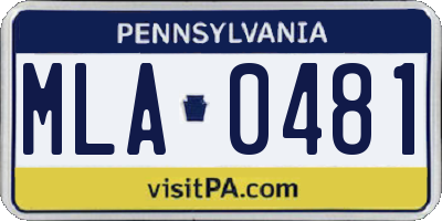 PA license plate MLA0481