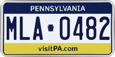 PA license plate MLA0482