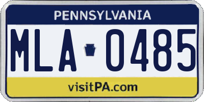 PA license plate MLA0485