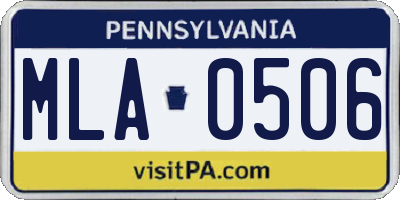 PA license plate MLA0506
