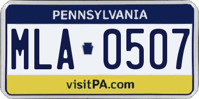 PA license plate MLA0507