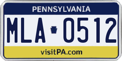 PA license plate MLA0512