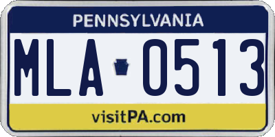 PA license plate MLA0513