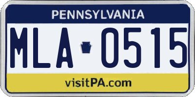 PA license plate MLA0515