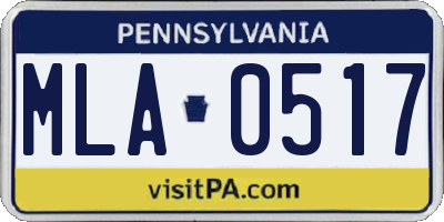 PA license plate MLA0517
