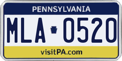PA license plate MLA0520