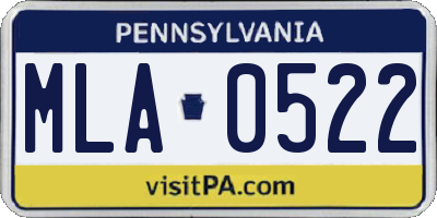 PA license plate MLA0522