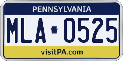 PA license plate MLA0525