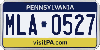 PA license plate MLA0527