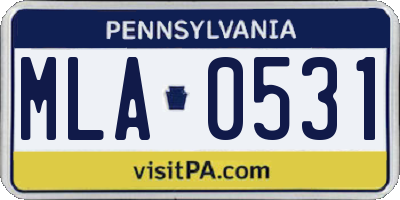 PA license plate MLA0531