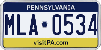 PA license plate MLA0534