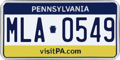 PA license plate MLA0549